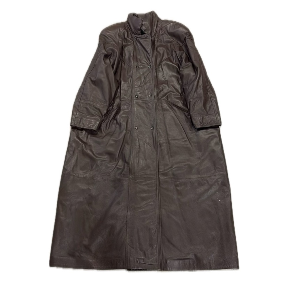Vintage Levinsky Copenhagen Full Length Chocolate Brown Leather Jacket